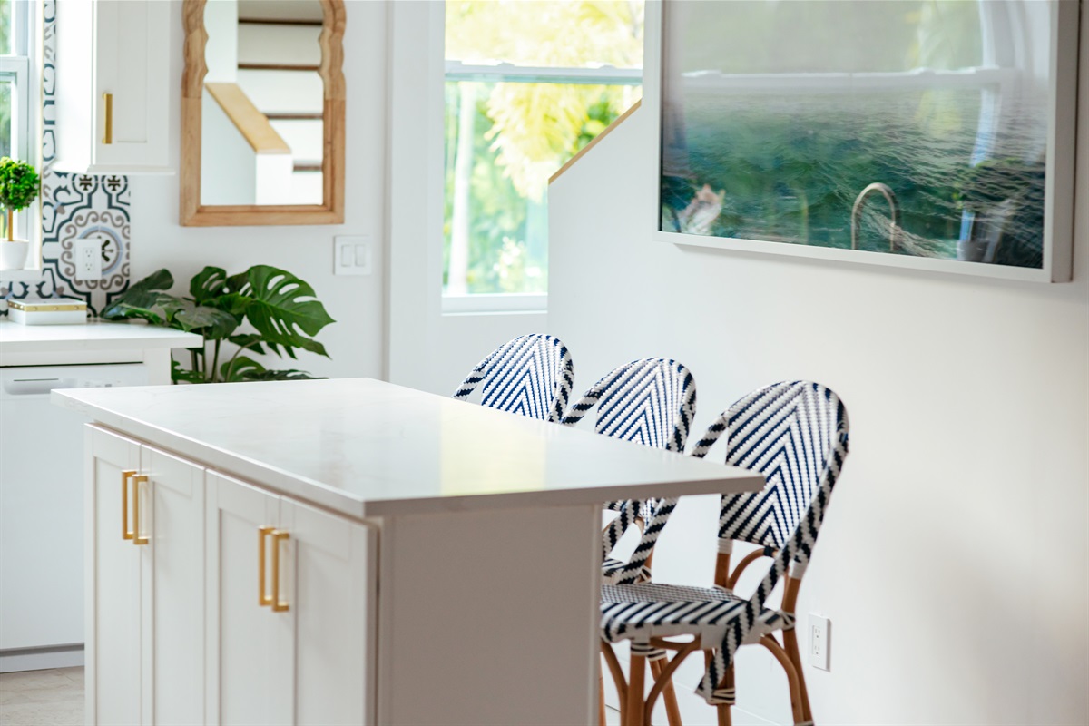 Our chef's kitchen is a dream, with everything you need to make memorable home-cooked meals.