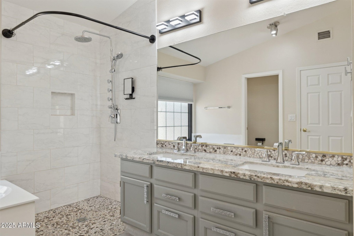 Primary Bathroom: Glass or Shower Curtain Soon