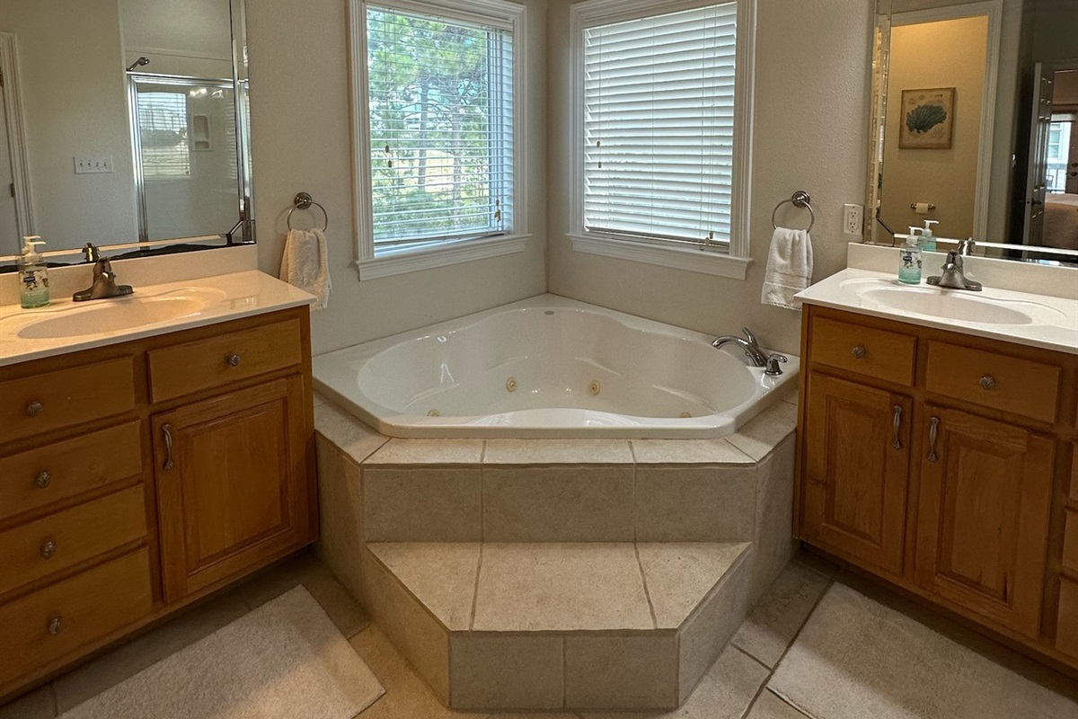 Massive tub in Master Bathroom