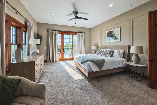 Main level suite with access to the large deck on the back of the house.