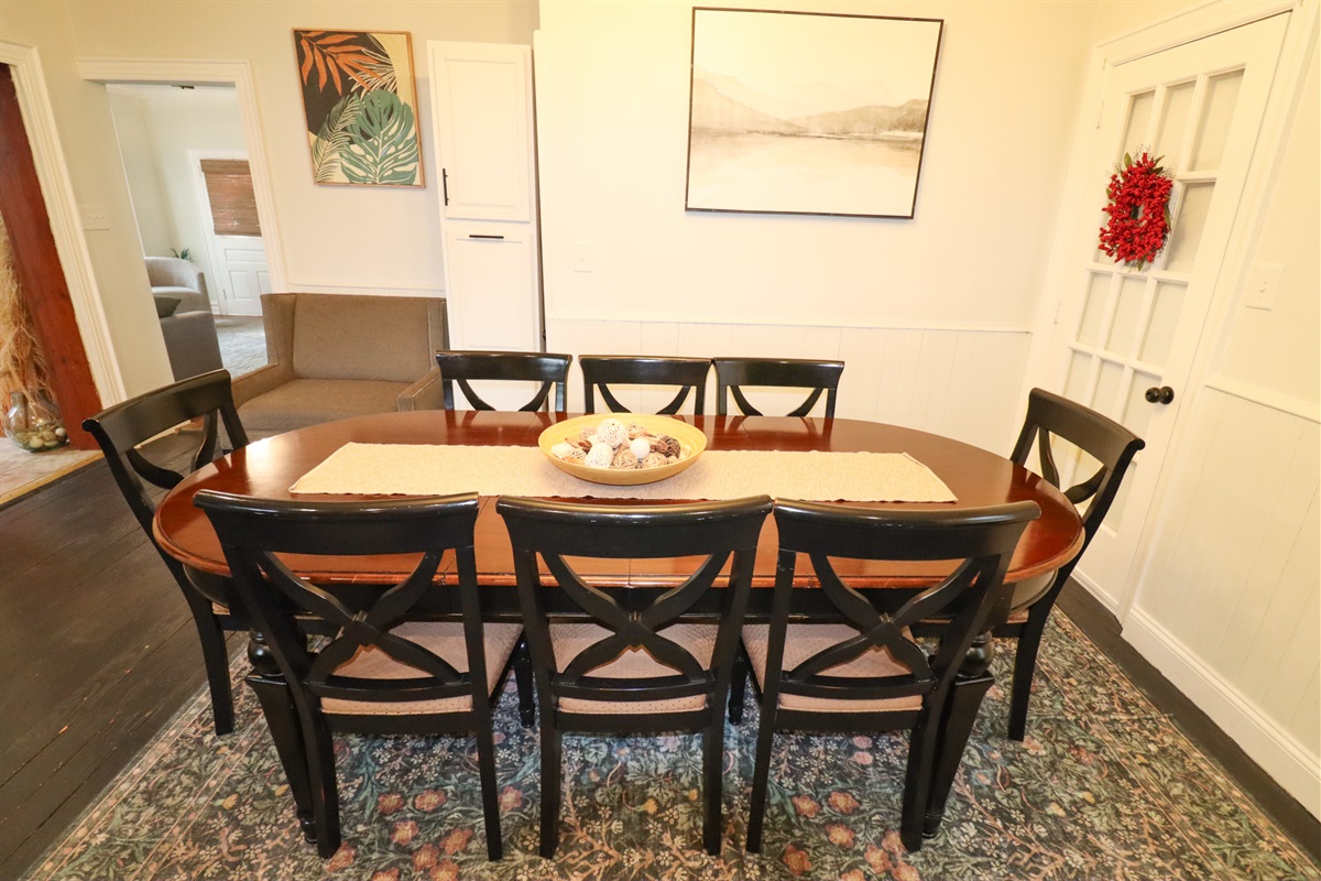 Seats 8 dining table