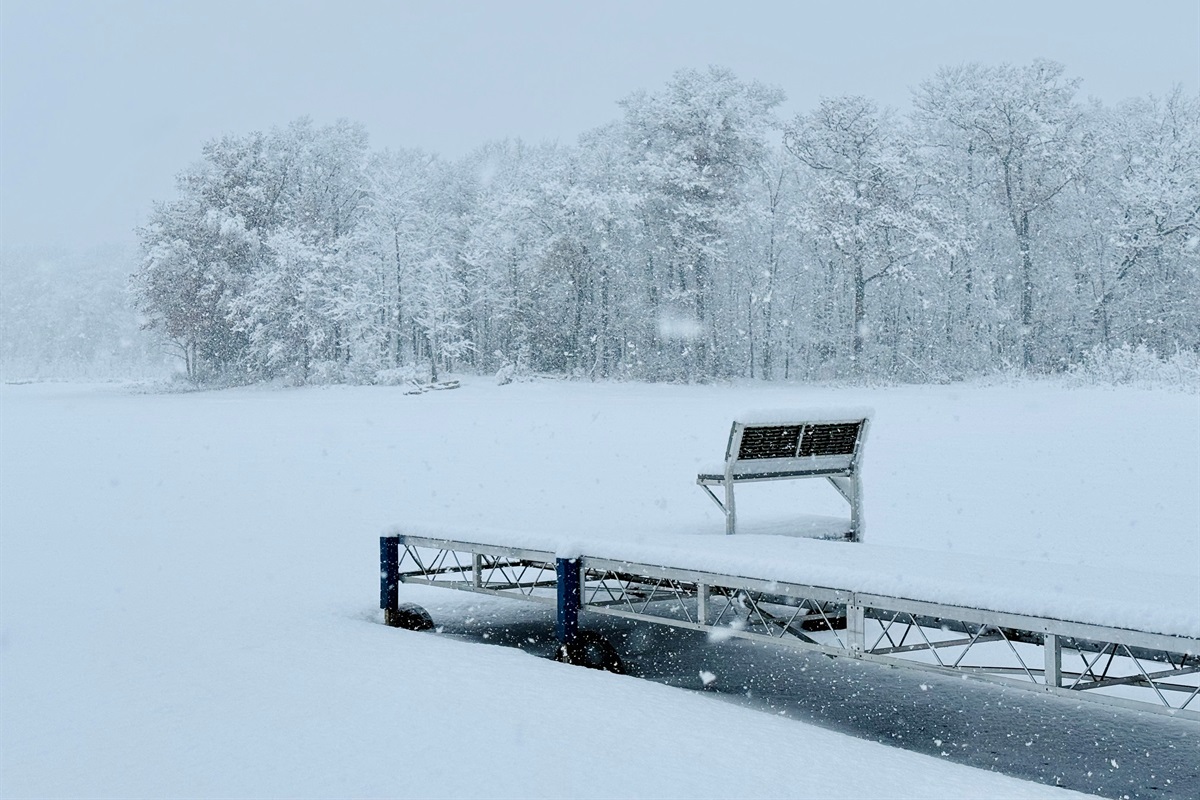 Dock in winter.