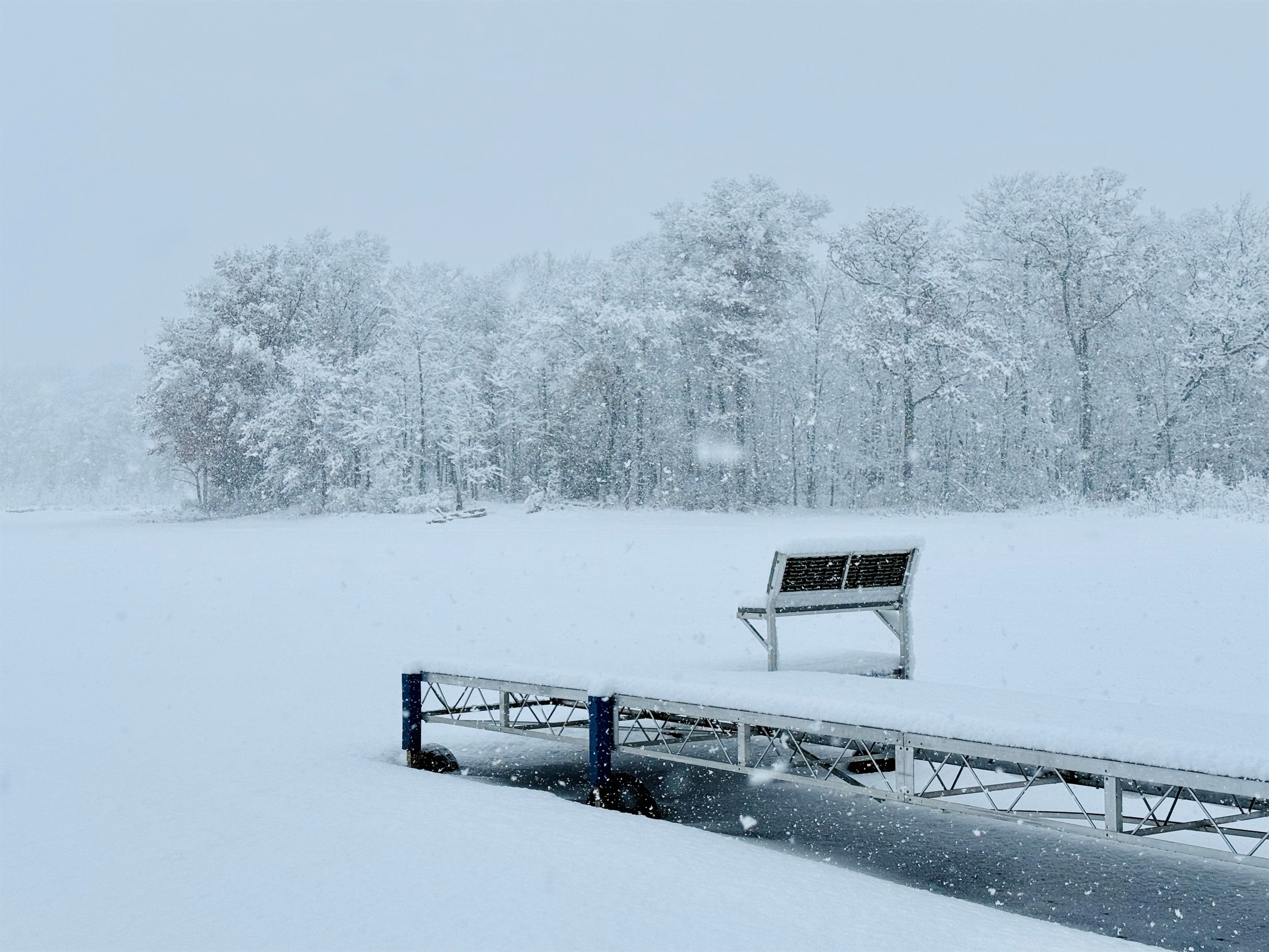 Dock in winter.