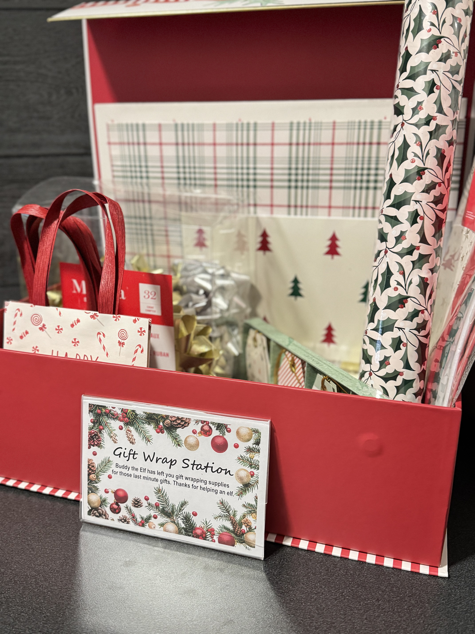 Gift Wrapping Station for those last minute gifts
