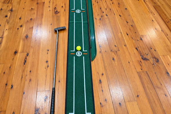 Indoor Putting Green with Neon Golf Ball