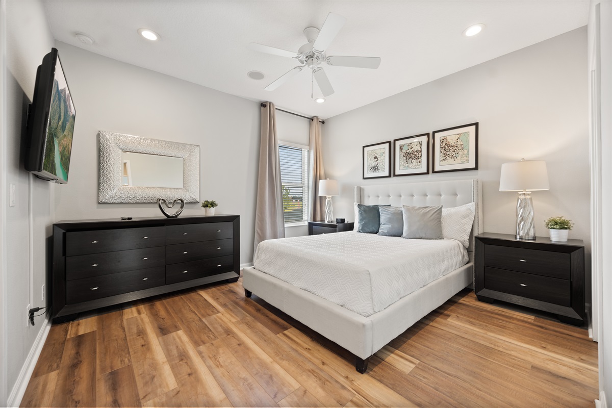 The second master bedroom with TV