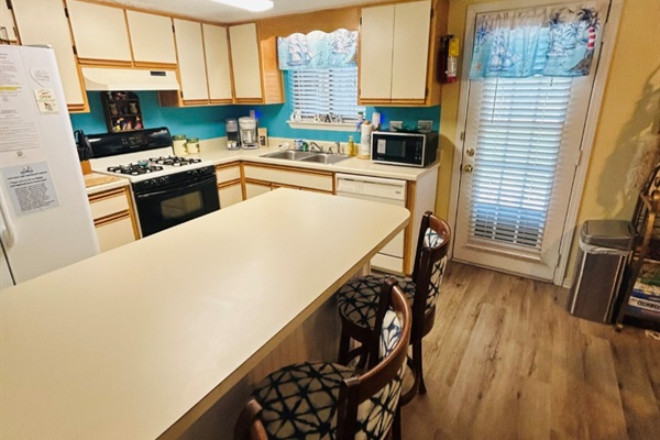 Kitchen and counter area