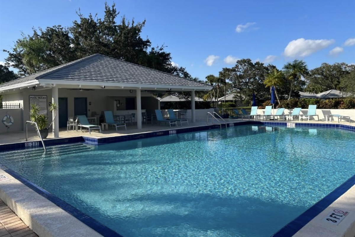 A view of the large community pool, where fun can be had by all.