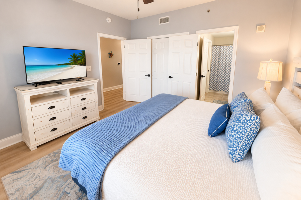 Bedroom #2 with king sized bed and ensuite bath