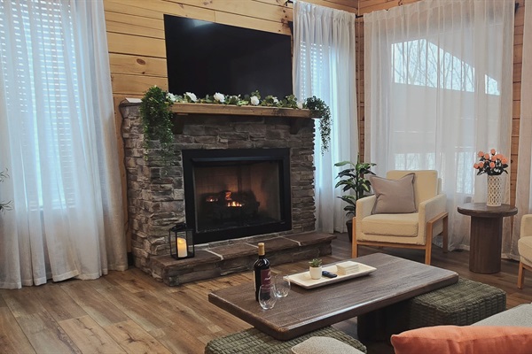 Spring decor has been added