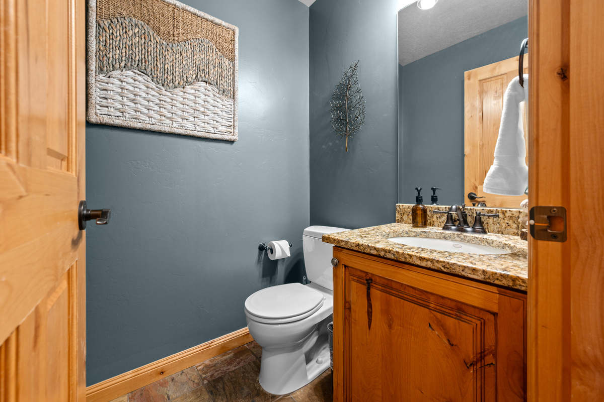Convenient half bath located on the main level.