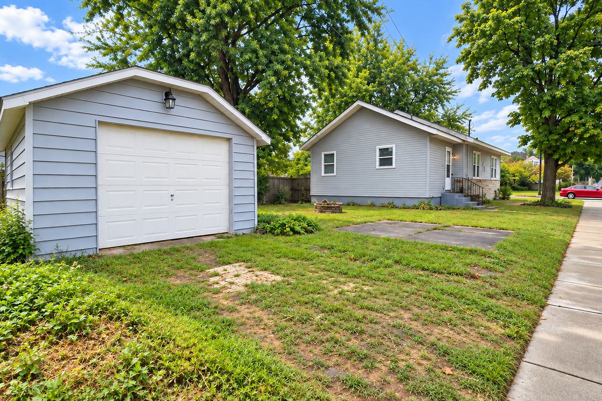 Garage, driveway or quiet street parking just steps from the side entrance.