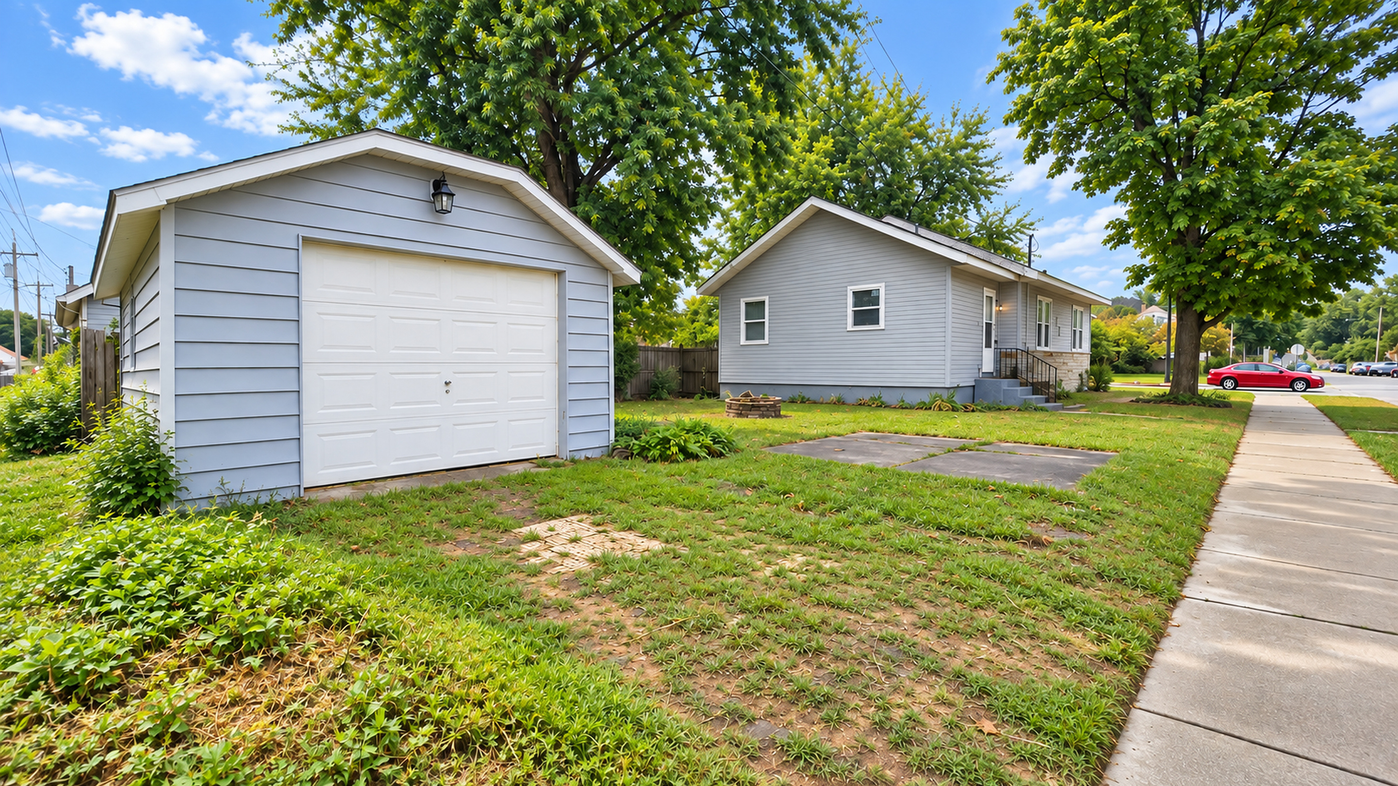 Garage, driveway or quiet street parking just steps from the side entrance.