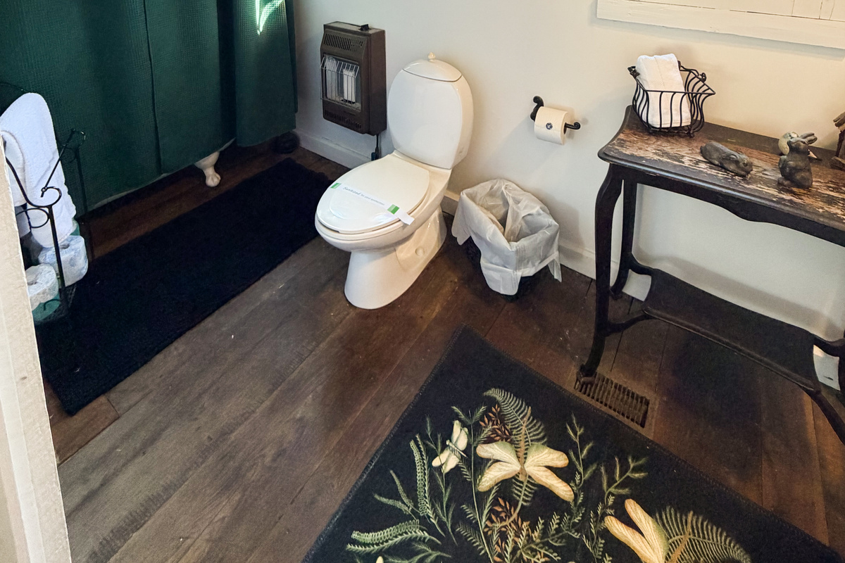 Full bathroom off of twin bedroom on main level.