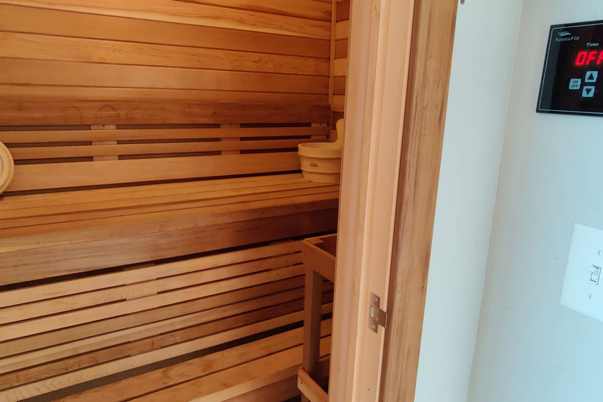 Sauna room on the second floor. 
