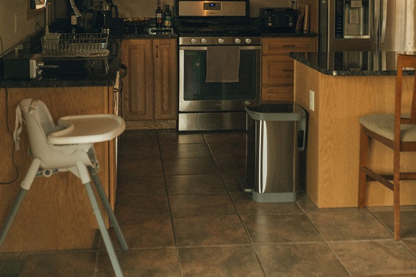 Kitchen with high chair