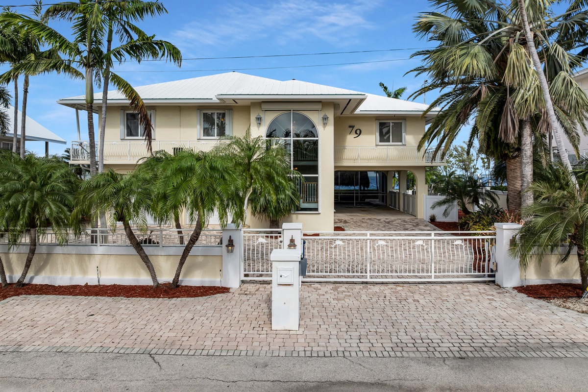 Secure gated and fenced home located at the end of the cul-de-sac in a private neighborhood. 