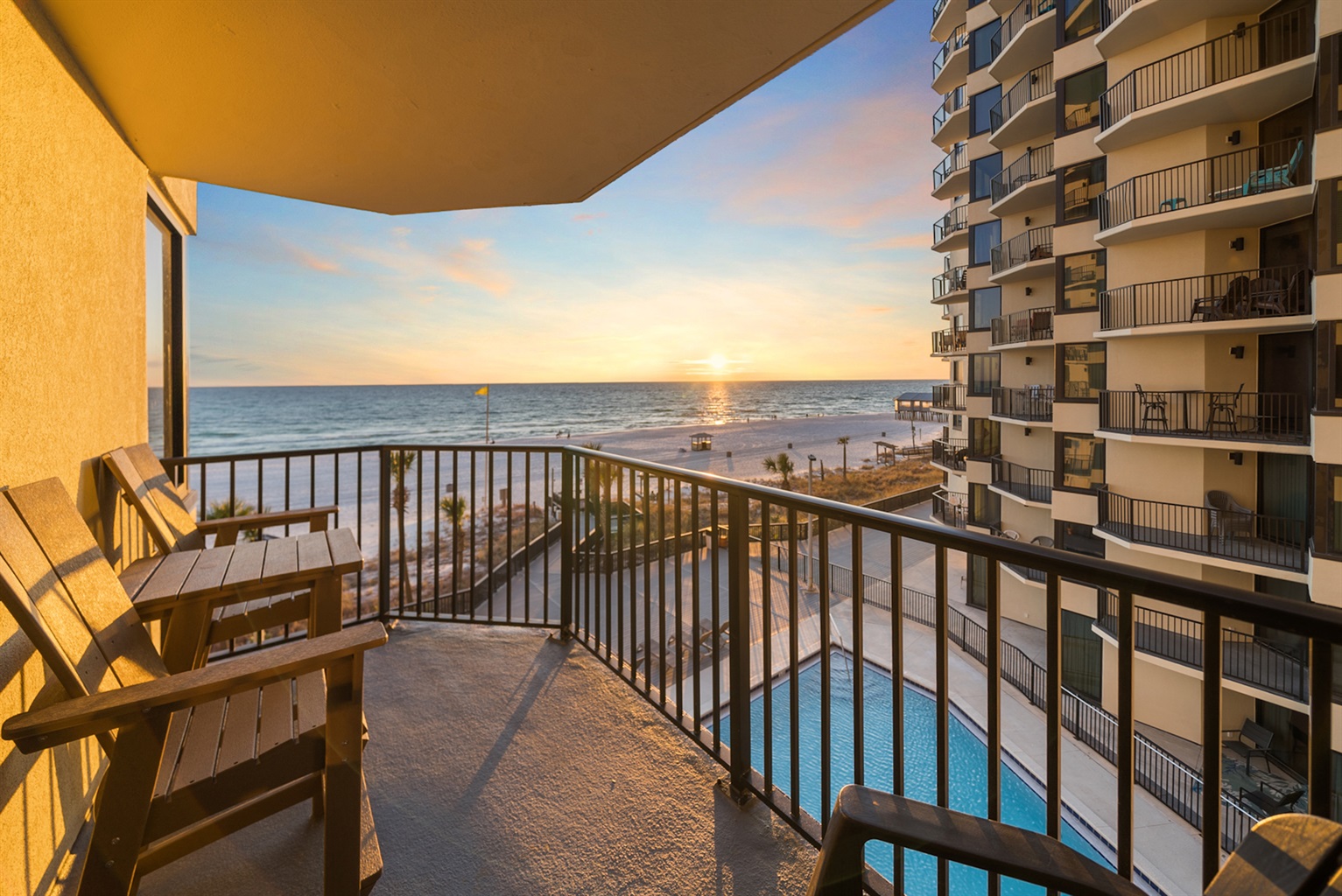 Your front-row seat to Panama City Beach sunsets — just steps from the sand.