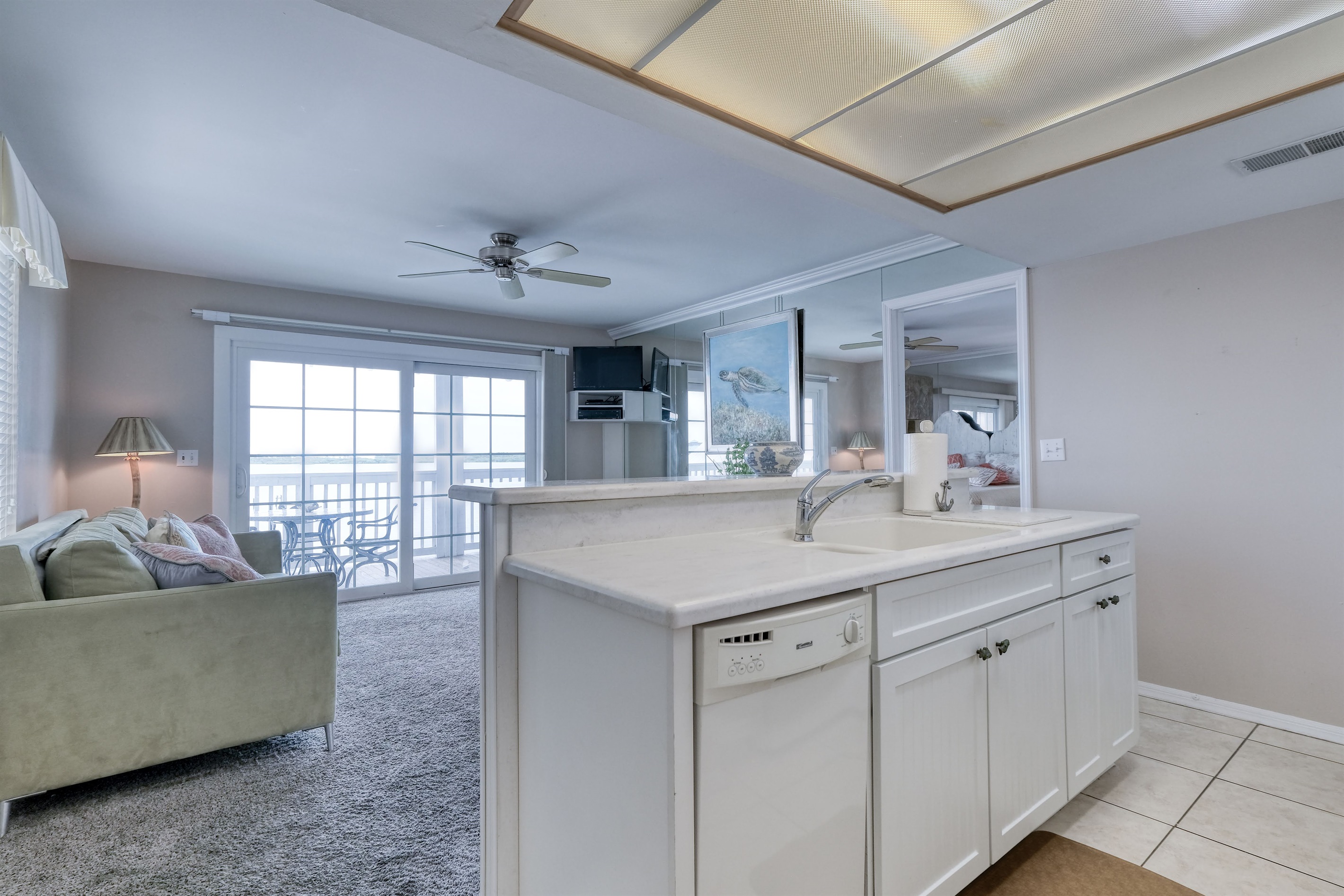 View from the kitchen into the living space