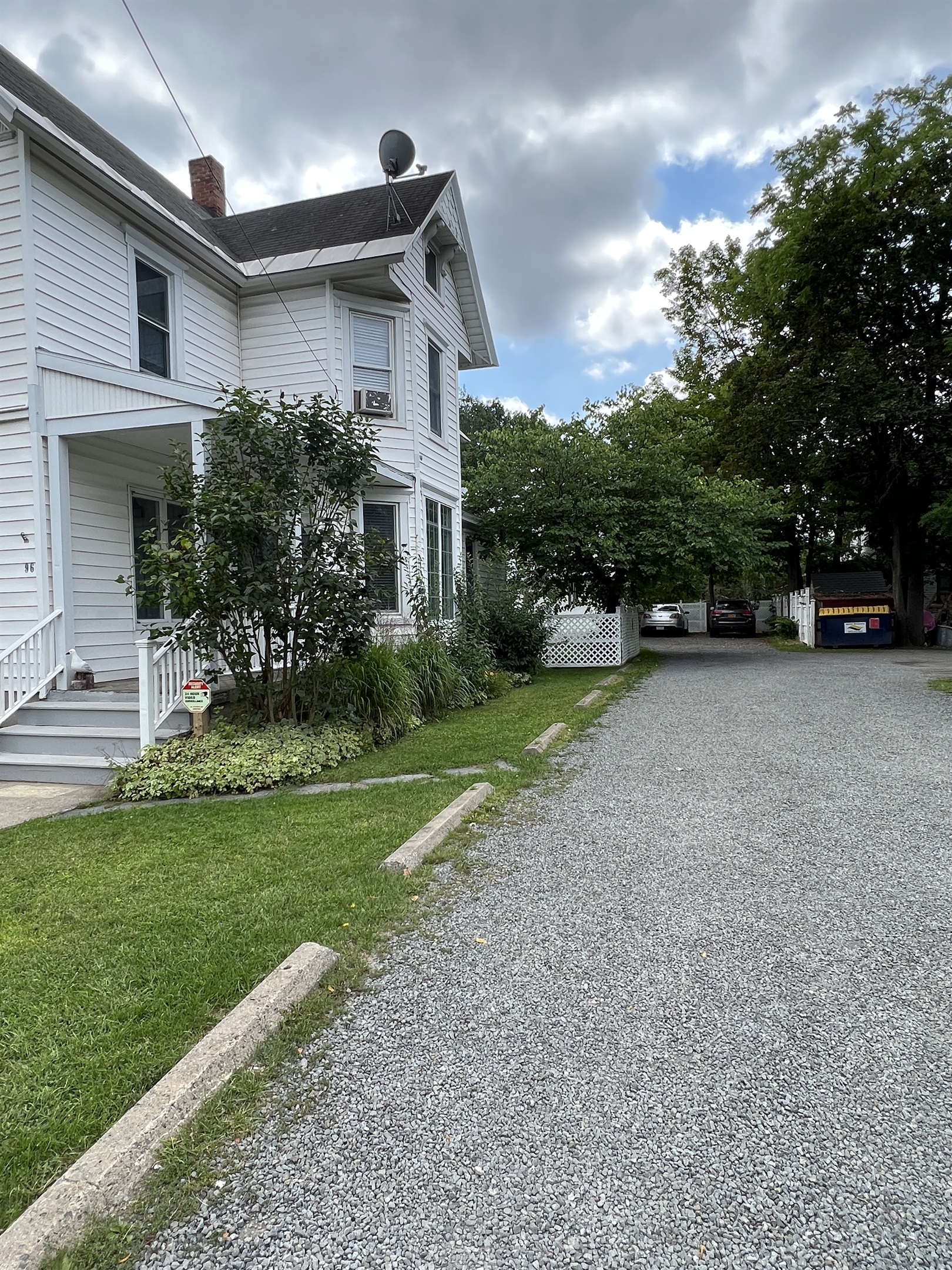 Driveway leading to off street parking