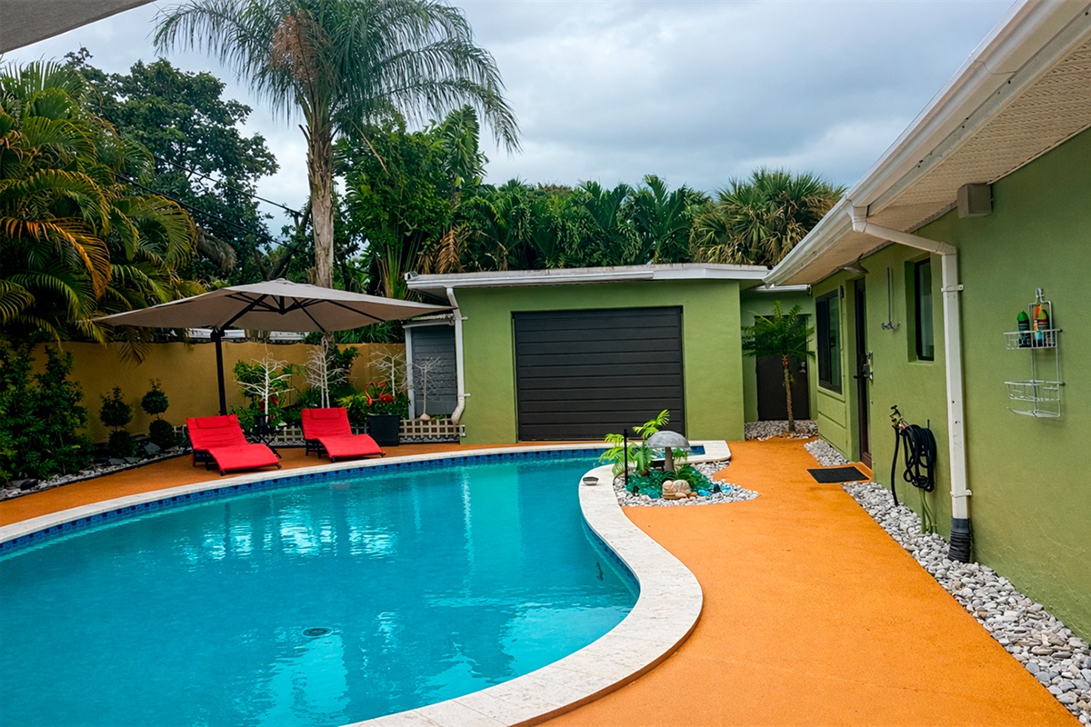 Step out of your suite and into our serene pool courtyard.