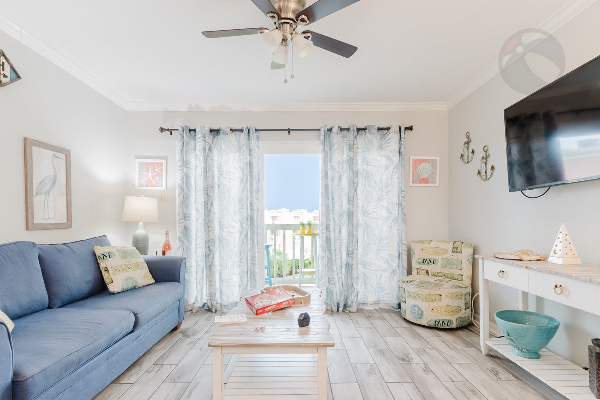 Living room has lots of natural light