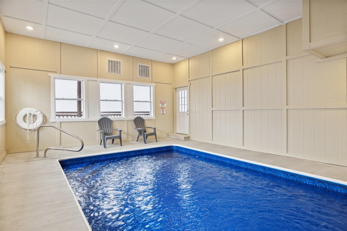 Heated indoor pool, perfect for swimming no matter the season.