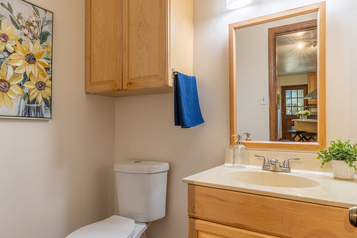 The half bathroom located on the main level