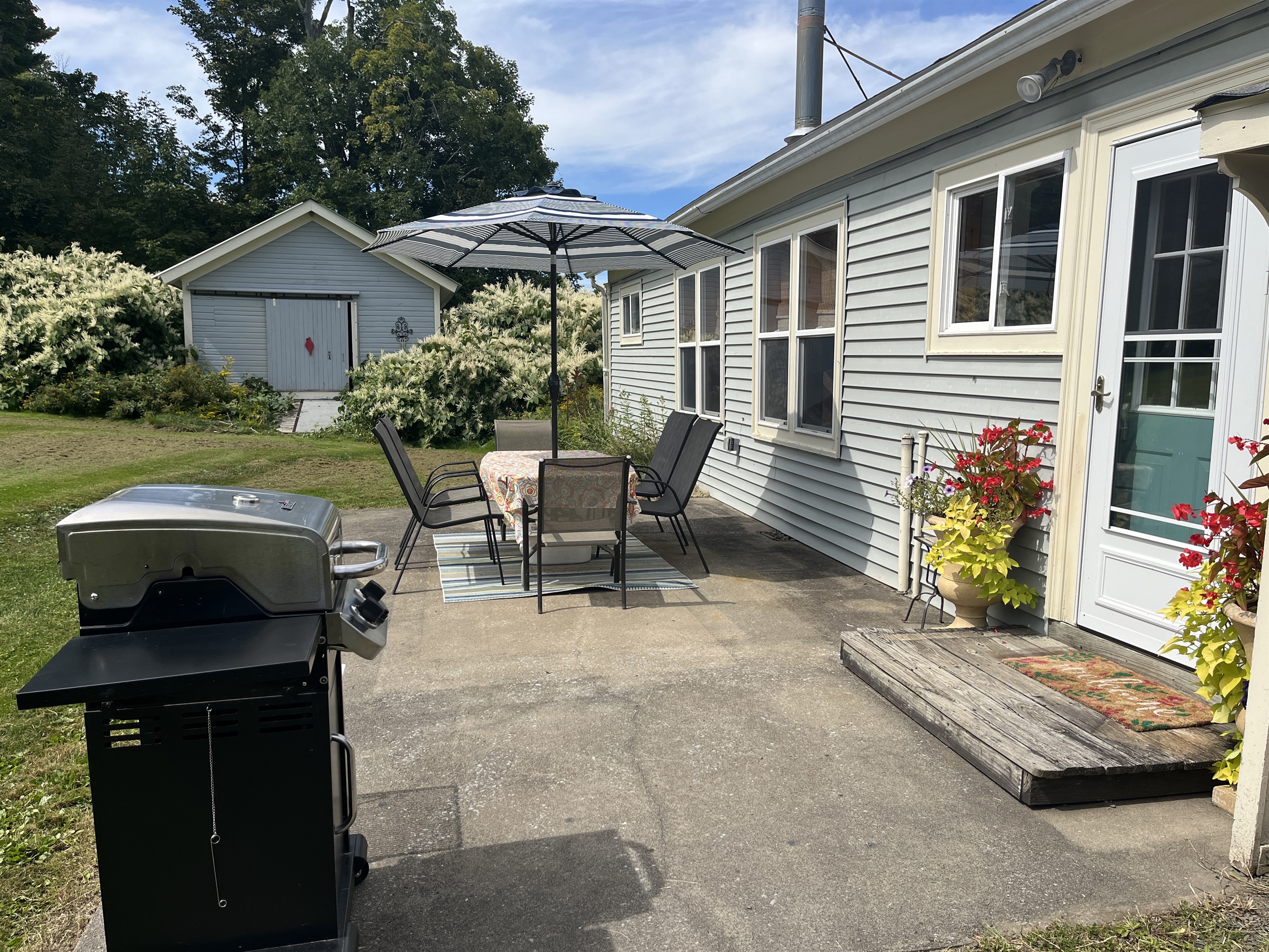 Back patio with gas grill