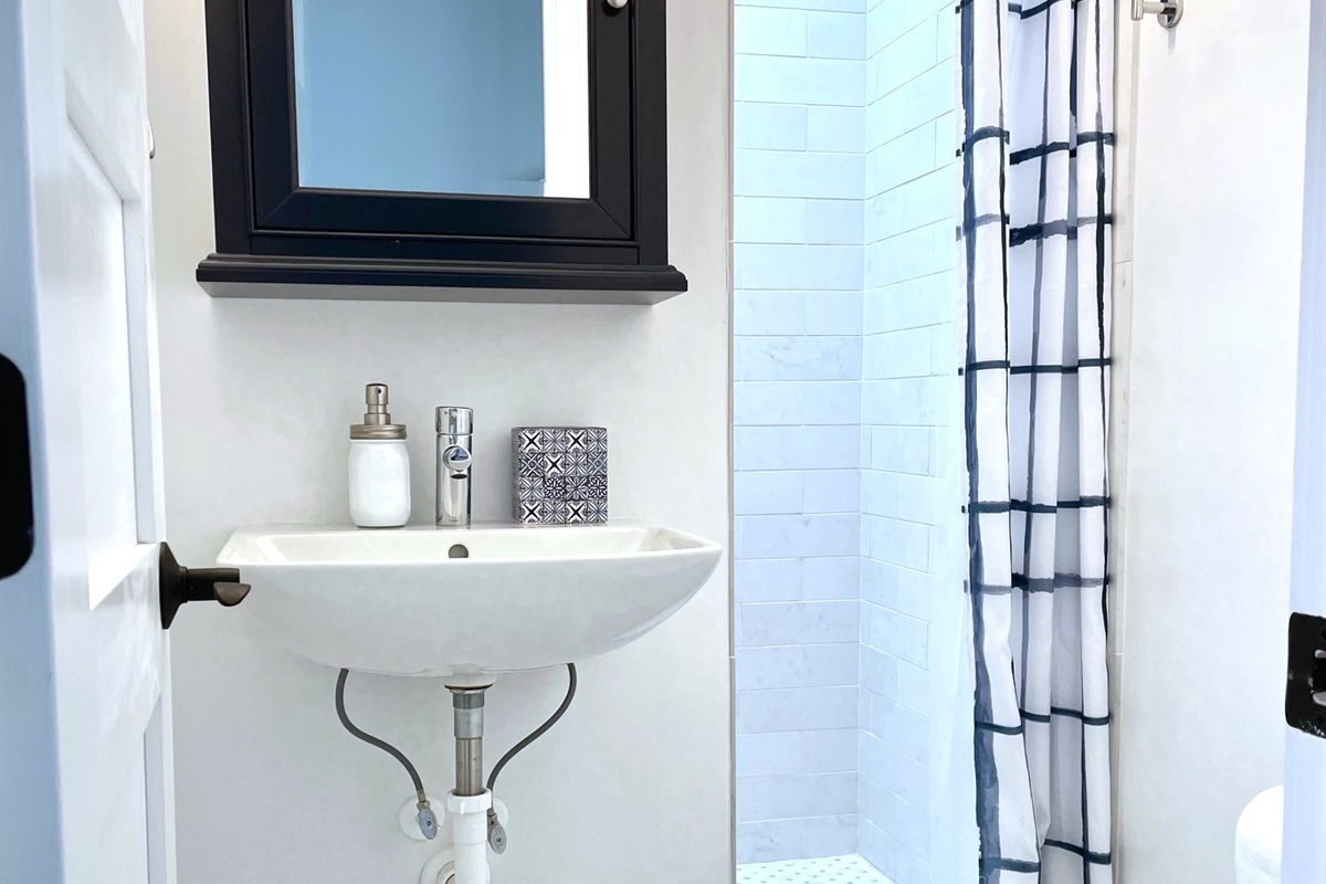 Private bath in converted suite