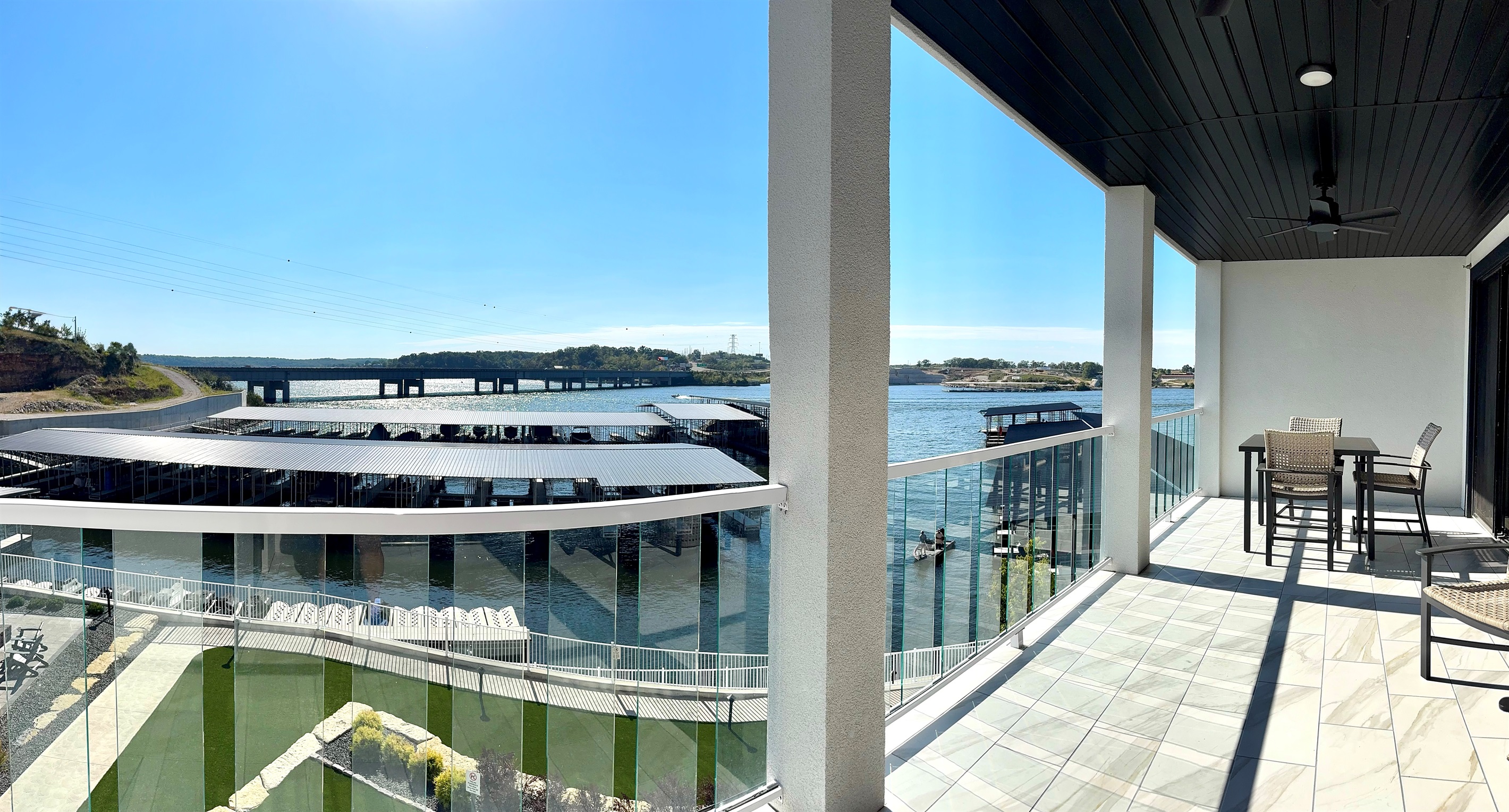 View of the Grand Glaize Bridge from the condo balcony