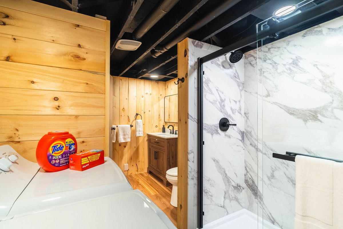 🧺 Laundry is on the same level as the bunk rooms. Two full sets of washer and dryer in the house.