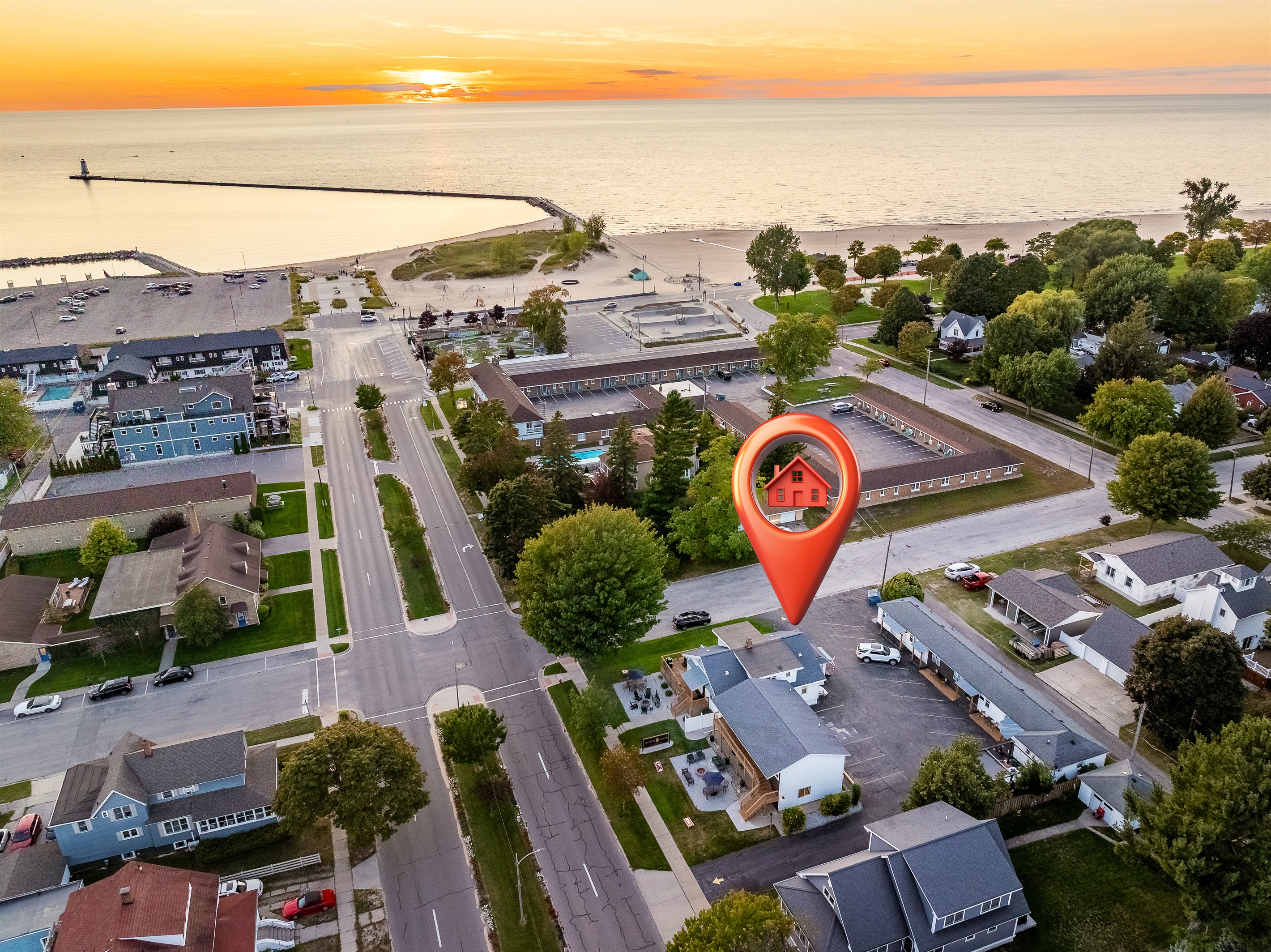 Aerial view of the property area
