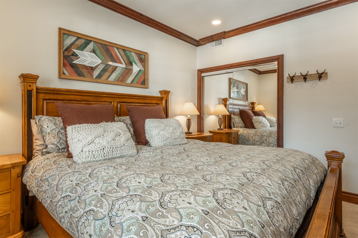 Calm, uncluttered design that makes this room feel like a retreat of its own.