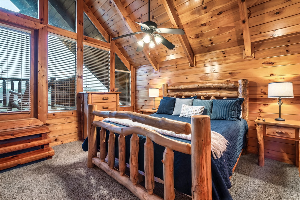 upstairs king master with private balcony