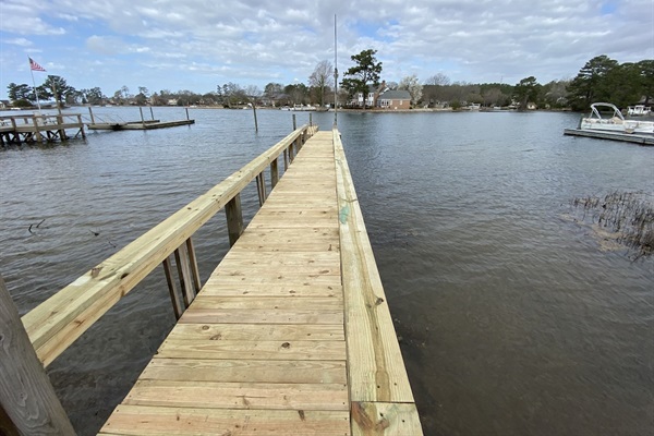 March 2022 renovation to the private dock! Ready for swimming, fishing, boating!