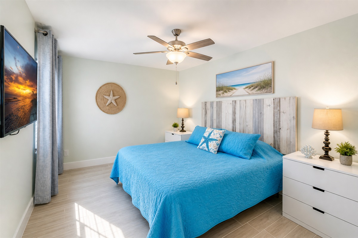 King Bed in the master with plenty of space