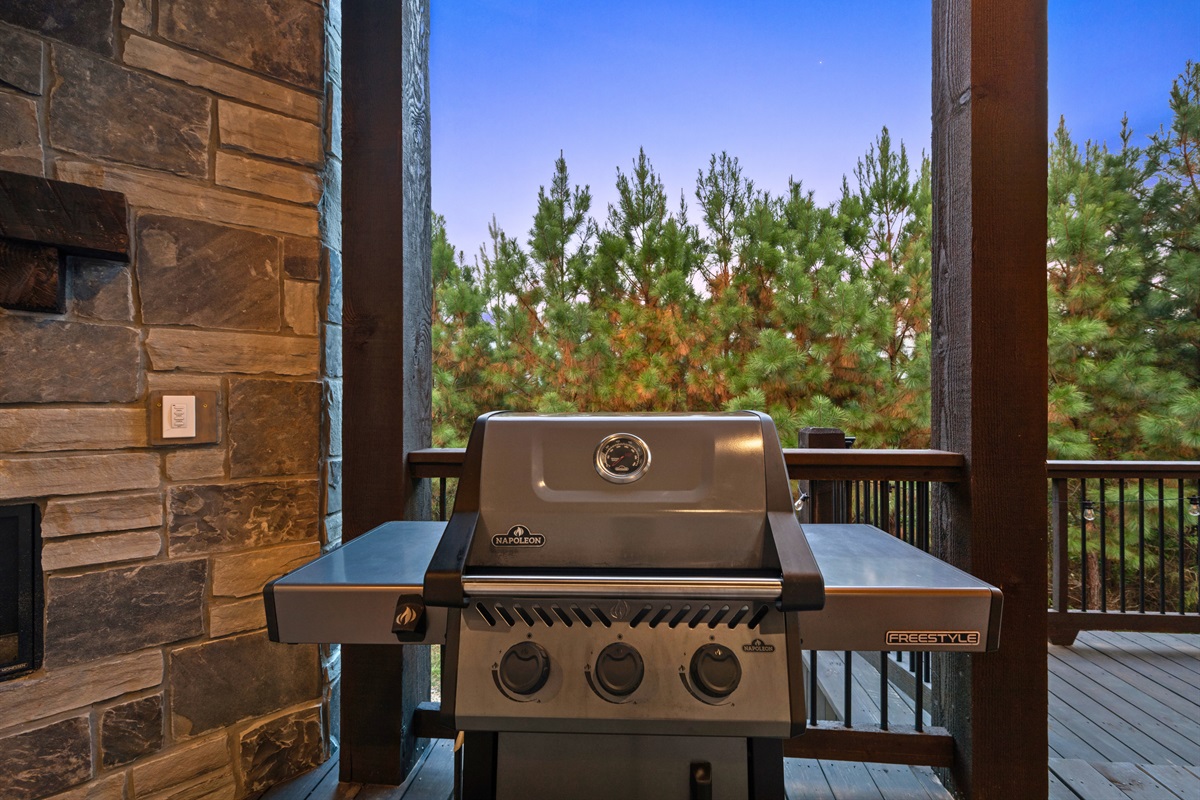 Outdoor grill station for easy cookouts with a view.