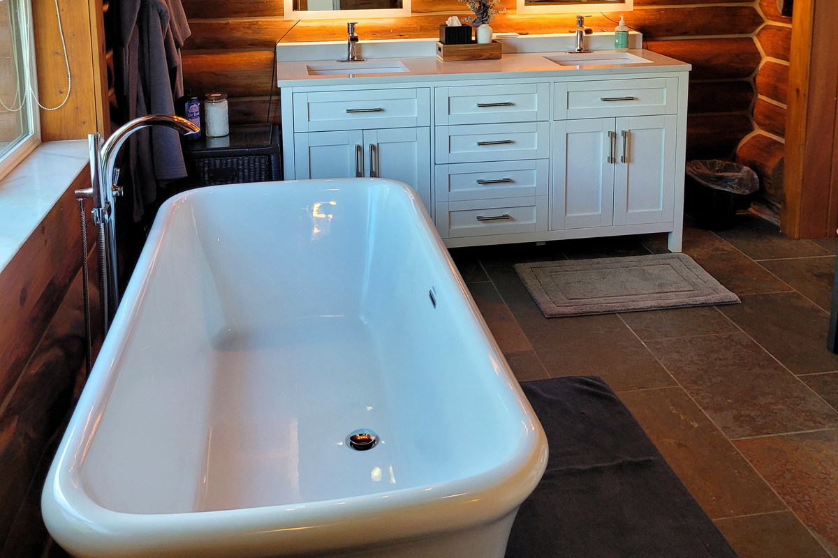 Unwind in the oversized soaking tub after a day of exploring Montana.