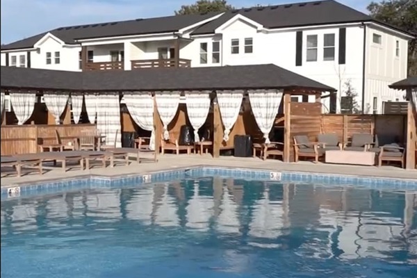 Relaxing pool area with plenty of seating