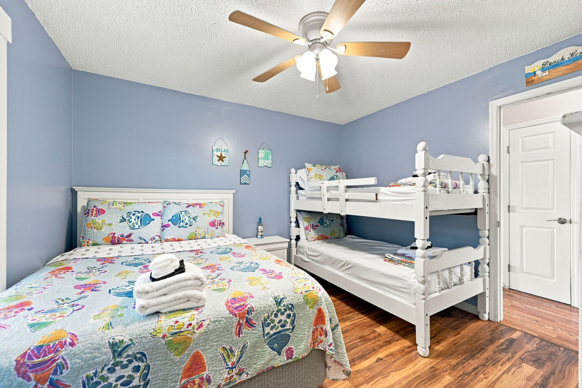 Designed with both comfort and flexibility in mind, this room offers sleeping space for four without feeling crowded