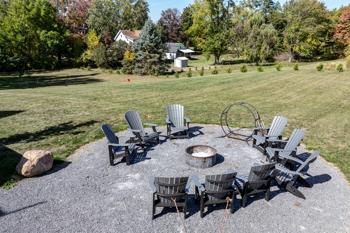 Gather around the fire pit for s’mores, laughter, and unforgettable lake country nights