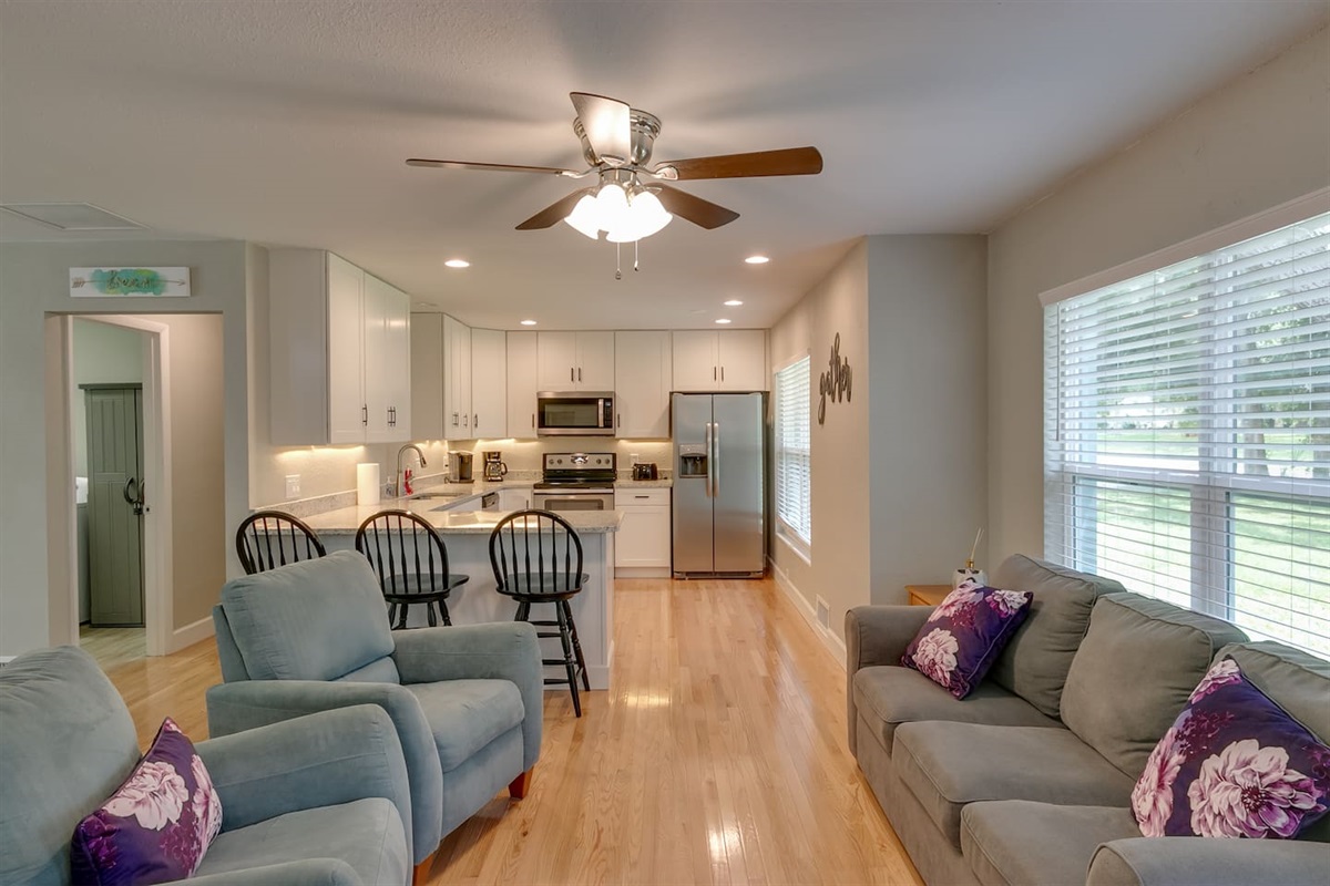 Third living area adjoining kitchen