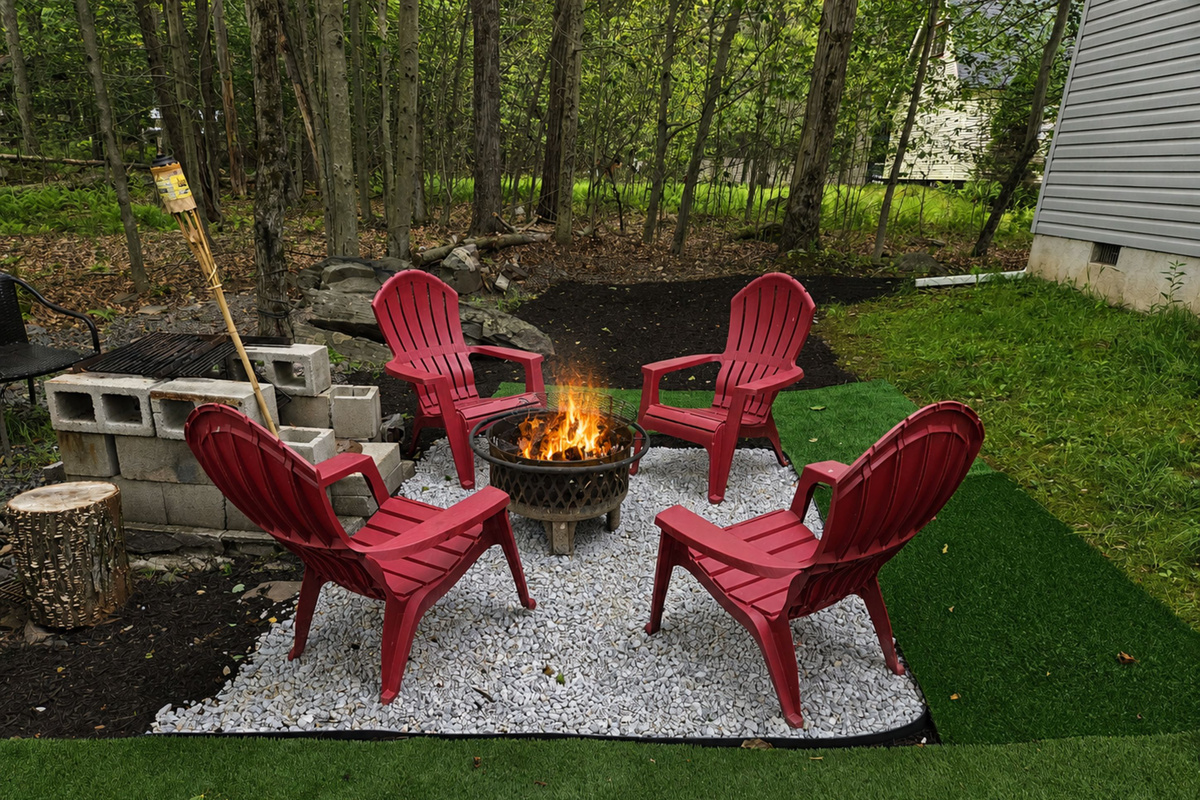 Firepit in backyard