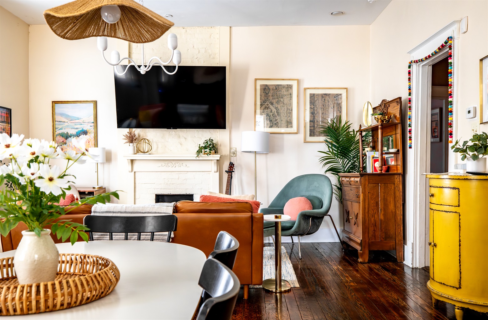 Kitchen and dining flow right into a comfortable living room in this updated and charming beauty!