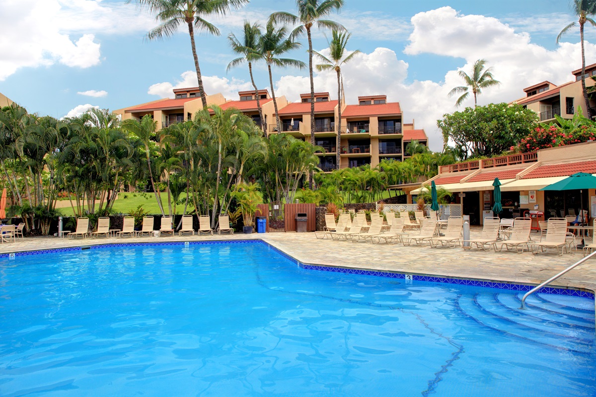 Kamaole Sands features a large pool area with kiddie pool, two hot tubs and gym