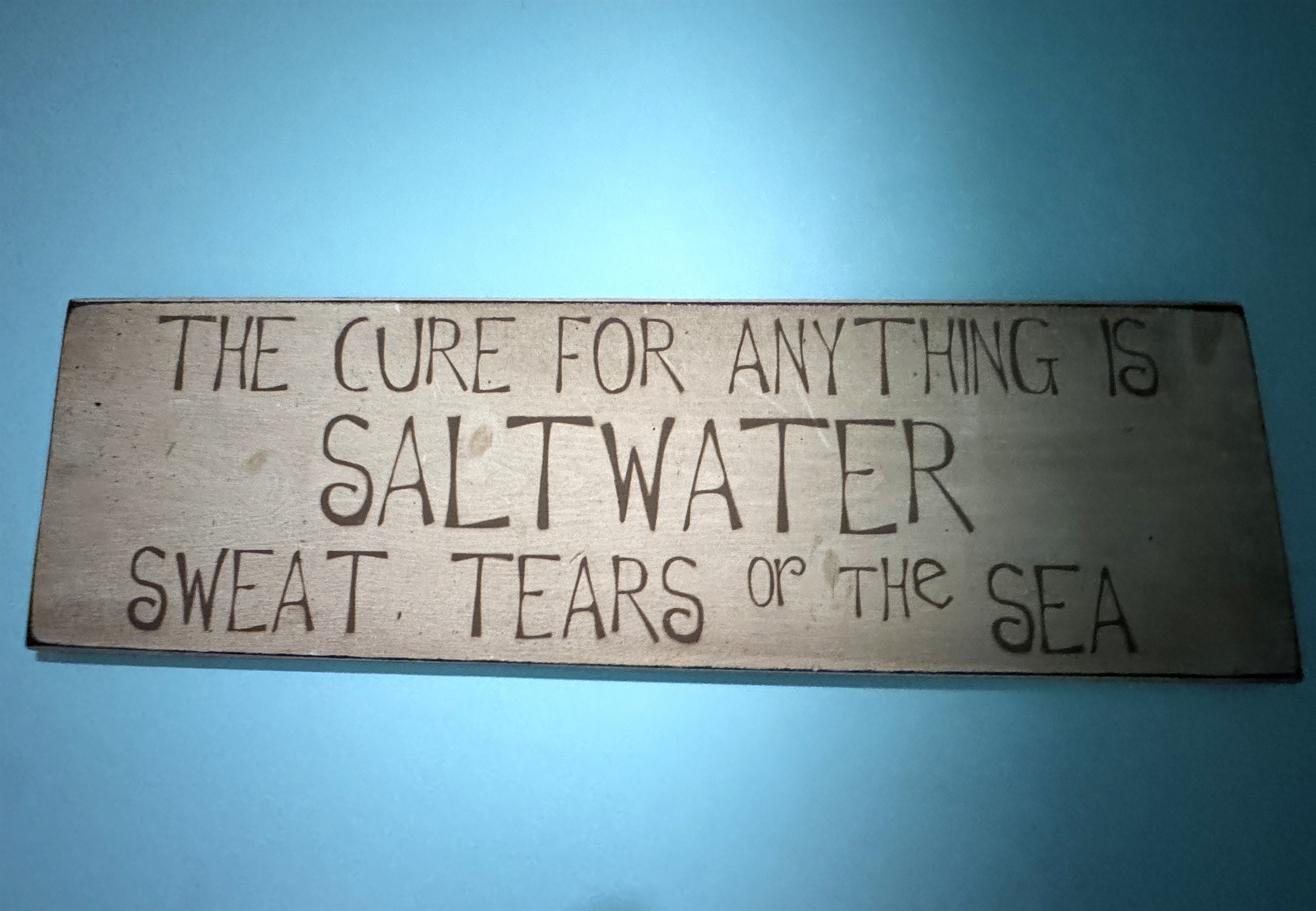 Thoughtful local decor in the lower level bathroom. This curated touch reflects the spirit of Mount Desert Island—a place built for adventure, salt air, and post-hike reflection just steps from the Acadia National Park boundary.