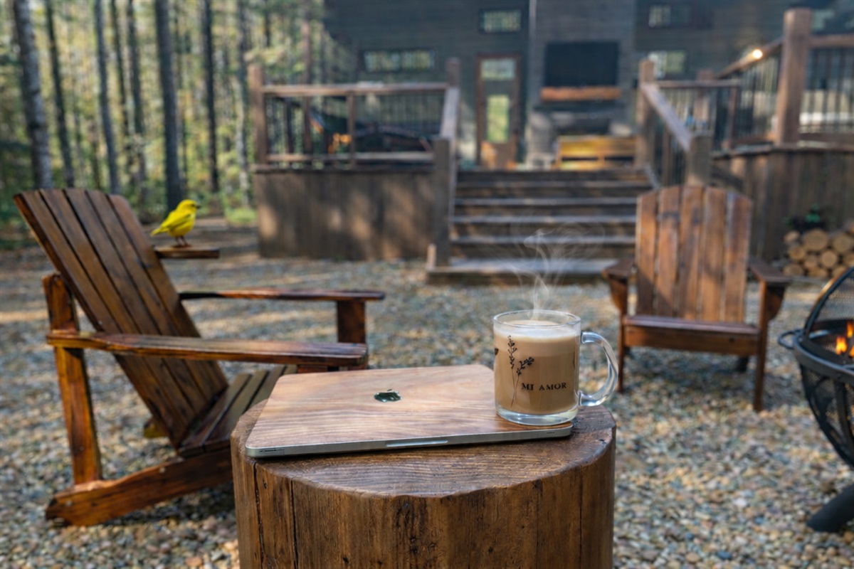 ~Catch up on some emails fireside~