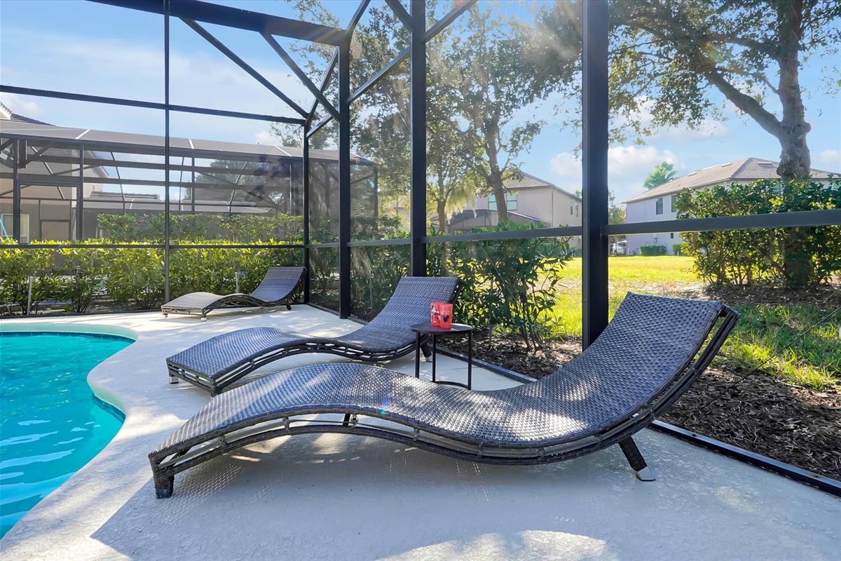 Lots of room to layout around the pool!