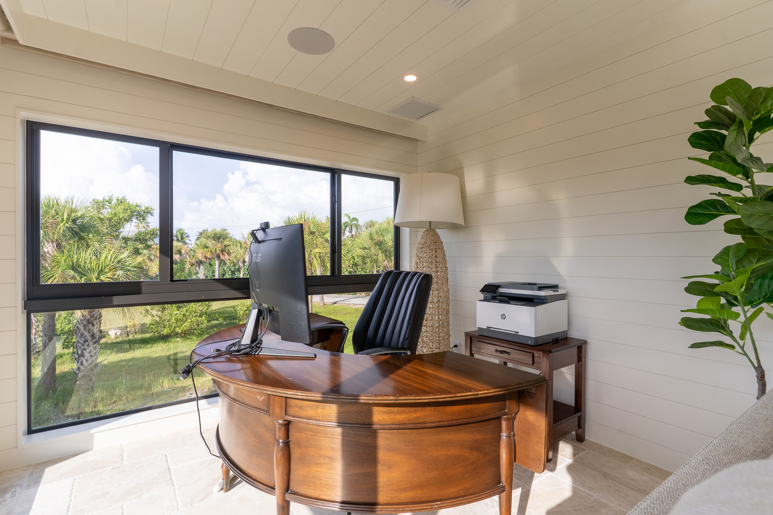 Dedicated Workspace with Monitor and Printer
